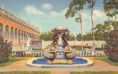 Famous Fountain of Turtles at Ringling Art Museum Sarasota , Florida Postcard