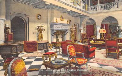 Living Room, John Ringling Mansion Sarasota , Florida Postcard