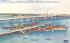 Municipal Dock, Bridge of Lions and the Atlantic Ocean St Augustine, Florida Postcard