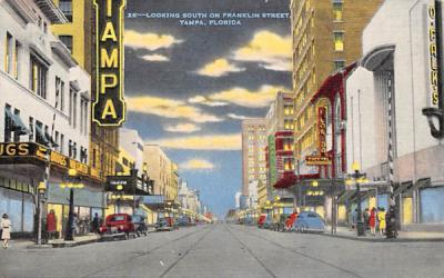 Looking South on Franklin Street Tampa, Florida Postcard