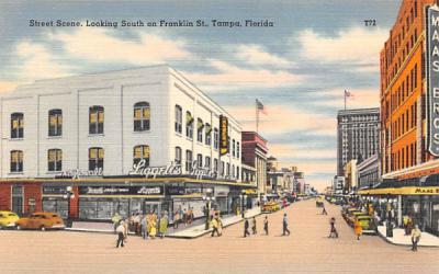 Street Scene, Looking South on Franklin St. Tampa, Florida Postcard