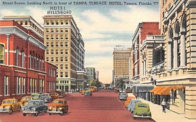 Looking North in front of Tampa Terrace Hotel Florida Postcard