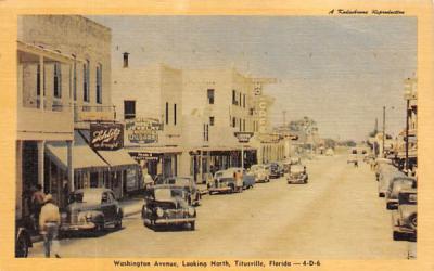 Washington Avenue, Looking North Titusville, Florida Postcard