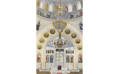Interior View of St. Nicholas Greek Orthodox Church Tarpon Springs, Florida Postcard