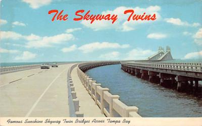 The Skyway Twins Tampa Bay, Florida Postcard