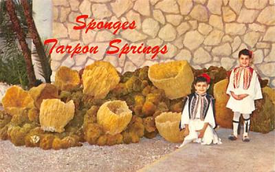 Sponges Tarpon Springs Florida Postcard