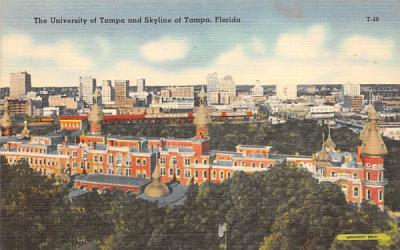 University of Tampa and Skyline of Tampa, FL, USA Florida Postcard