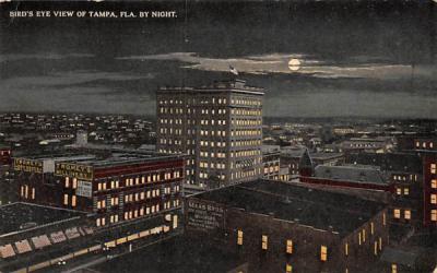 Bird's Eye View of Tampa, FL, USA, by Night Florida Postcard