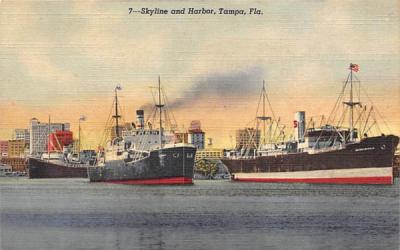 Skyline and Harbor Tampa, Florida Postcard