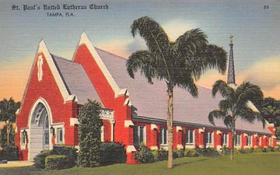 St. Paul's United Lutheran Church Tampa, Florida Postcard