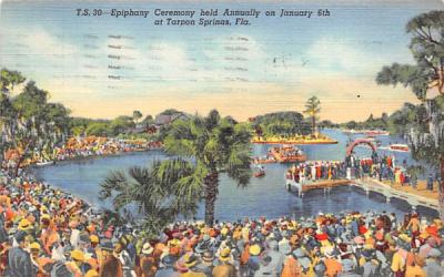Epiphany Ceremony held Annually on January 6th Tarpon Springs, Florida Postcard