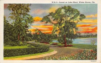 Sunset on Lake Elbert Winter Haven, Florida Postcard