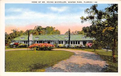 Home of Mr. Irving Bacheller Winter Park, Florida Postcard