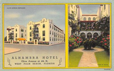 Alhambra Hotel West Palm Beach, Florida Postcard