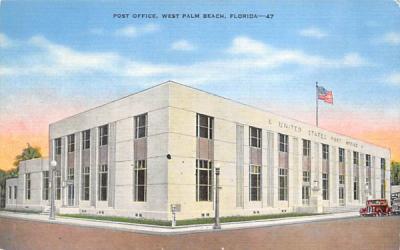 Post Office an dPark West Palm Beach, Florida Postcard