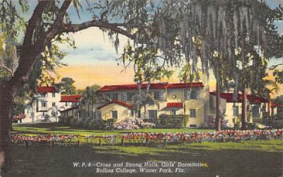 Vross and Strong Halls, Girls' Dormitories Winter Park, Florida Postcard