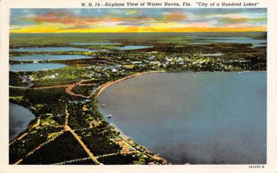 Airplane View of Winter Haven, FL, USA Florida Postcard