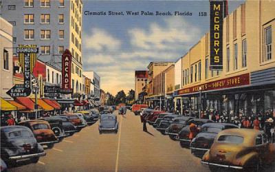 Clematis Street West Palm Beach, Florida Postcard