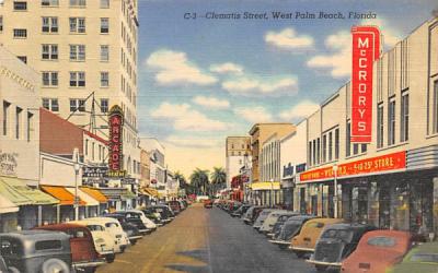 Clematis Street West Palm Beach, Florida Postcard