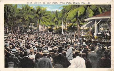 Band Concert in City Park West Palm Beach, Florida Postcard