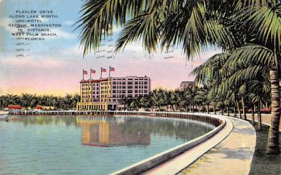 Flagler Drive Along Lake Worth  West Palm Beach, Florida Postcard