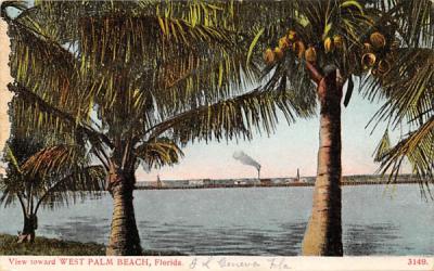 View toward West Palm Beach Florida Postcard