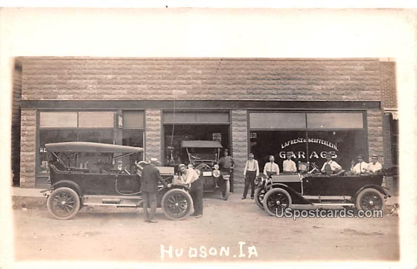 Lafrenz & Seufferlein Garage - Hudson, Iowa IA Postcard