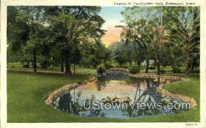 Lagoon in Vanderveer Park - Davenport, Iowa IA Postcard