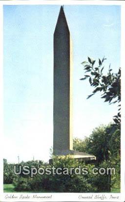 Golden Spike Monument - Council Bluffs, Iowa IA Postcard