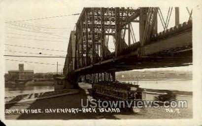 Government Bridge - Davenport, Iowa IA Postcard
