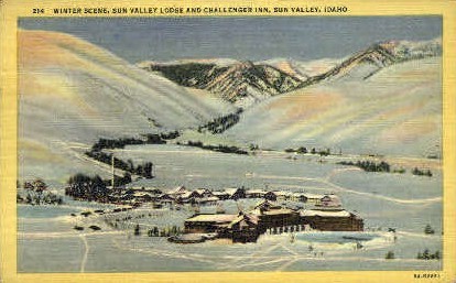 Winter Scene - Sun Valley, Idaho ID Postcard