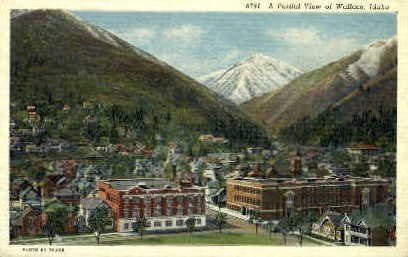 Partial View - Wallace, Idaho ID Postcard