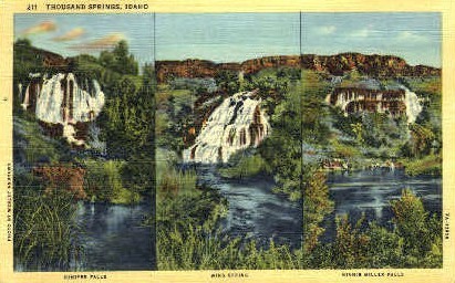 Juniper Falls - Thousand Springs, Idaho ID Postcard