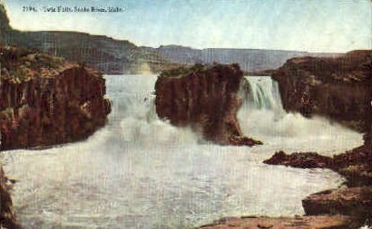 Twin Falls  - Snake River, Idaho ID Postcard