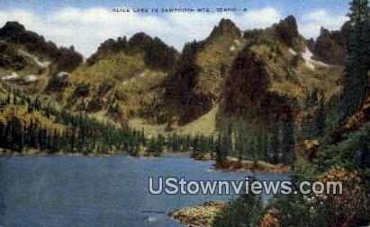 Alice Lake - Sawtooth Mountains, Idaho ID Postcard