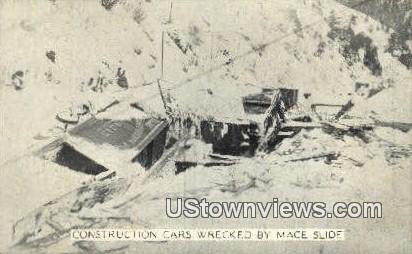 Cars Wrecked by Mace Slide - Idaho ID Postcard