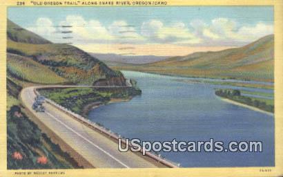 Old Oregon Trail - Snake River, Idaho ID Postcard