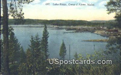 Lake Front - Coeur d'Alene, Idaho ID Postcard