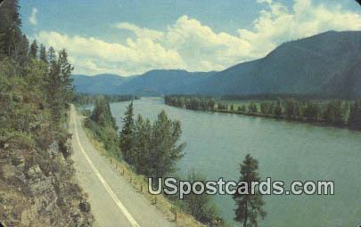 Clarksford River & Highway 10A - Clarksfork, Idaho ID Postcard