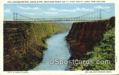 Hansen Bridge - Snake River, Idaho ID Postcard