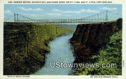 Hansen Bridge - Snake River, Idaho ID Postcard