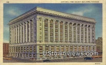 City Hall and County Building - Chicago, Illinois IL Postcard
