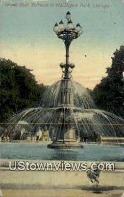 Grand Blvd, Washington Park - Chicago, Illinois IL Postcard