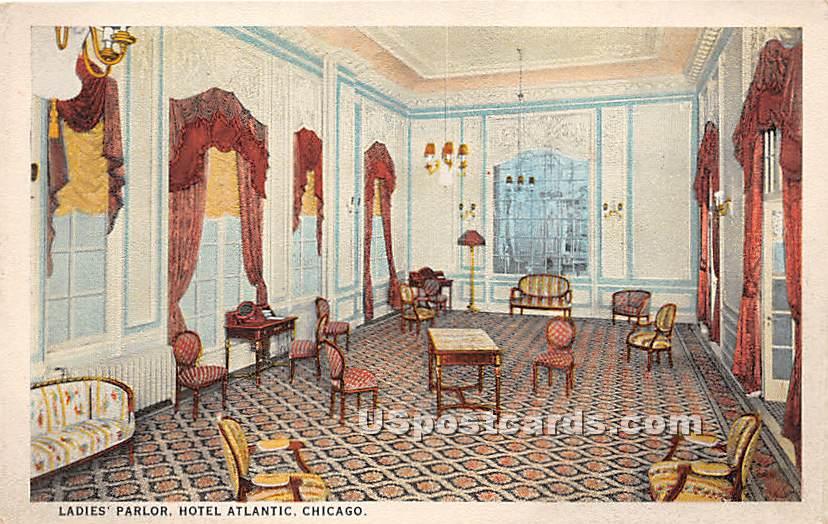 Ladies' Parlor, Hotel Atlantic - Chicago, Illinois IL Postcard