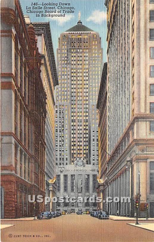La Salle Street, Chicago Board of Trade - Illinois IL Postcard