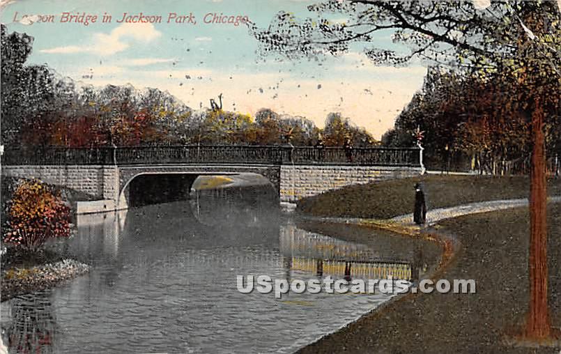 Lagoon Bridge, Jackson Park - Chicago, Illinois IL Postcard