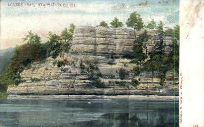 Lovers Leap, Starved Rock - Illinois IL Postcard