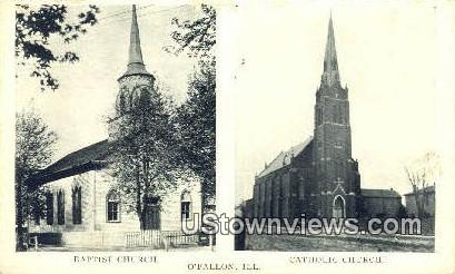 Baptist Church - O'Fallon, Illinois IL Postcard
