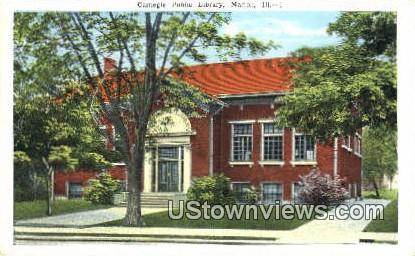 Carnegie Public Library - Marion, Illinois IL Postcard