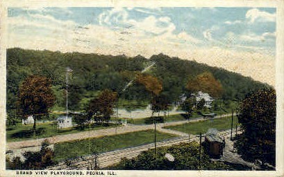 Grand View Playground - Peoria, Illinois IL Postcard